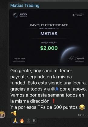 Resultado de un alumno del Club