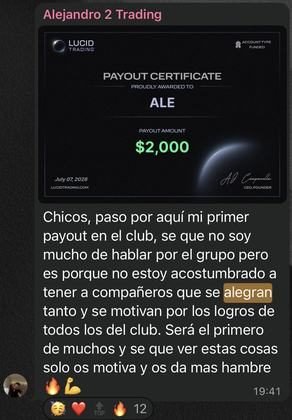 Resultado de un alumno del Club