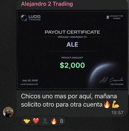 Resultado de un alumno del Club