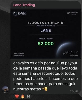 Resultado de un alumno del Club